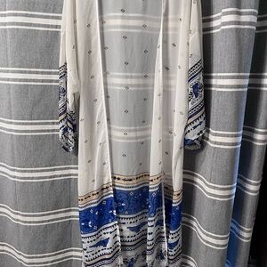 Torrid White and Blue Maxi Dress